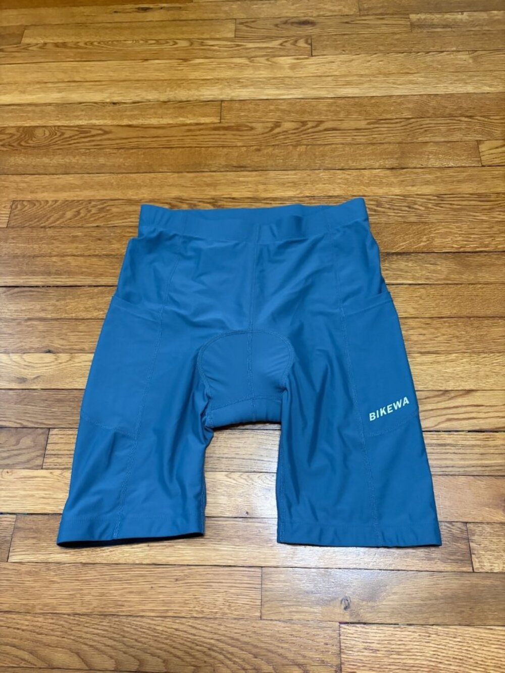 BIKEWA Mens Padded Bike Shorts Cycling Side Pocket Padded Size XL Teal NEW NWT
